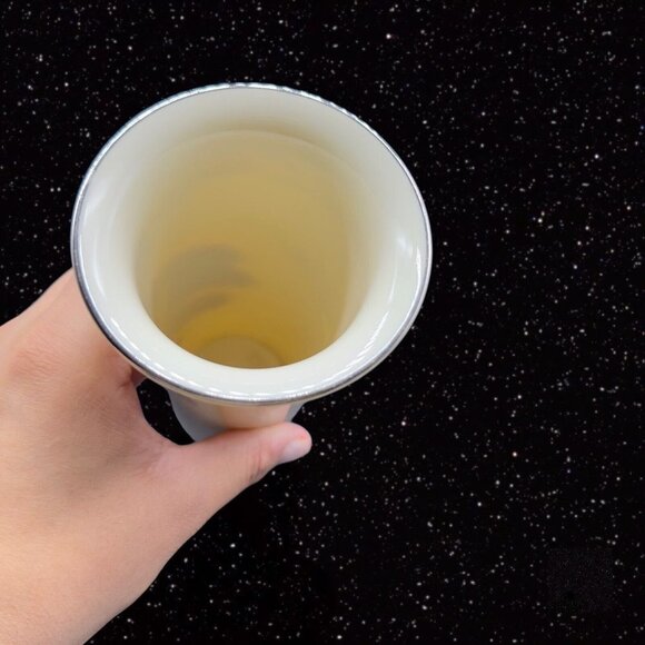 Vintage Lenox Vase Charleston Silver Edge Pink Blue Flowers USA Porcelain 6.5”T - Picture 13 of 13